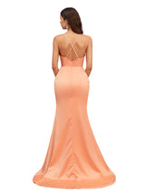 Sexy Mermaid Spaghetti Straps Side Slit Ruched Soft Satin Pretty Long Bridesmaid Dresses