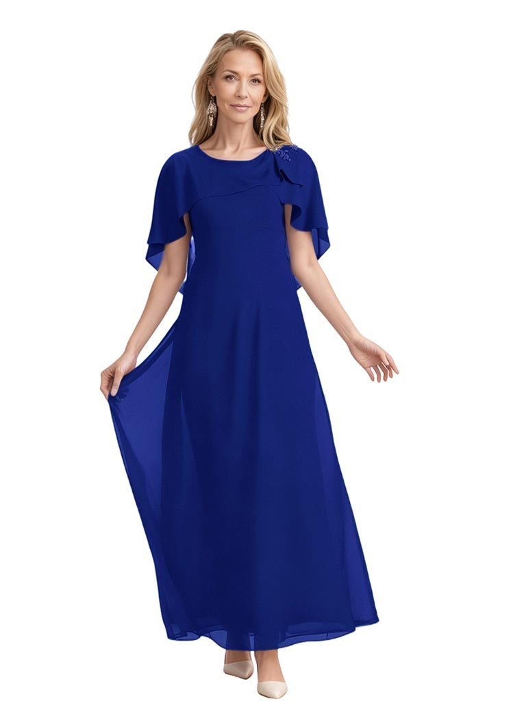 Elegant Chiffon A-Line Ankle Length Mother Of The Bride Dresses With Shawl - ChicSew Elegant Chiffon A-Line Ankle Length Mother Of The Bride Dresses With Shawl - ChicSew