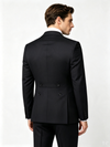 Classic 2 Piece Black Men's Suit with Regular Fit and Sophisticated Peak Lapel