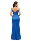 Elegant Spaghetti Straps Mermaid Side Slit Beauty Soft Satin Bridesmaid Dresses