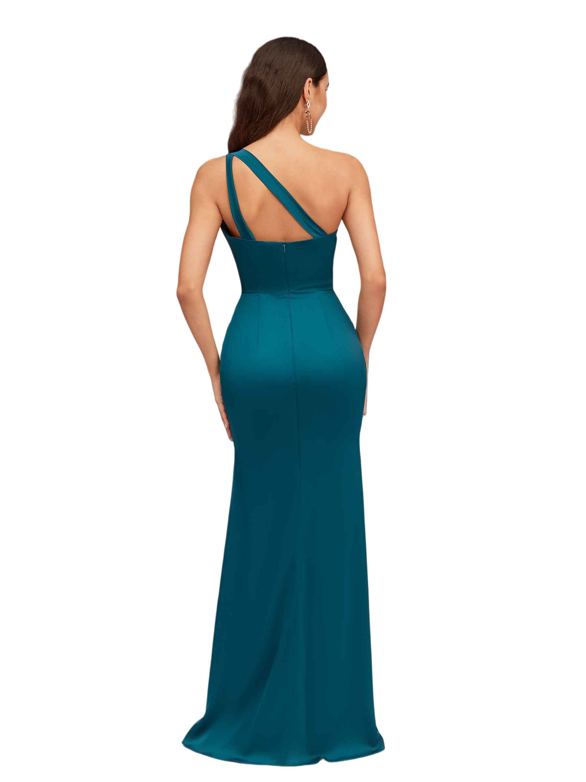 Sexy Mermaid One Shoulder Soft Satin Floor-Length Beauty Bridesmaid Dresses
