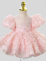 Wedding Princess Ball Gown Lace Floral Appliques Girls Pageant Dress Birthday Party Bridesmaid Gowns