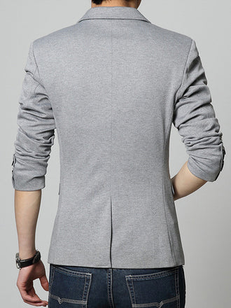 Grey Classic 2 Piece Men's Suit with Regular Fit and Sophisticated Peak Lapel CN480