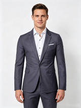 Classic 1 Piece Dark Grey Men's Suit with Regular Fit and Sophisticated Peak Lapel