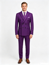 Classic 2 Piece Purple Men's Suit with Regular Fit and Sophisticated Peak Lapel