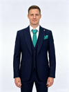 Classic 2 Piece Dark Navy Men's Suit with Regular Fit and Sophisticated Peak Lapel