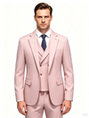 Classic 2 Piece Pink Men's Suit with Regular Fit and Sophisticated Peak Lapel