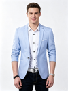 Classic 1 Piece Sky Blue Men's Suit with Regular Fit and Sophisticated Peak Lapel