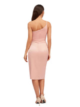 Sexy Mermaid One Shoulder Soft Satin Simple Midi Bridesmaid Dresses Online