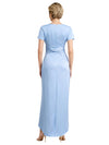 Elegant V-Neck Short Sleeves Ruching Side Slit Mermaid Mother Of The Bride Dresses