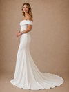 ChicSew Fancy Off The Shoulder Crepe Floor-Length Mermaid Wedding Dress