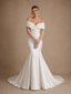 ChicSew Fancy Off The Shouder Ruching Mermaid Satin Floor-Length Wedding Dress