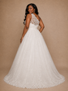 ChicSew Classy One Shoulder A-Line Sleeveless Lace Tulle Maxi Wedding Dress