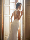 Sexy Mermaid Open Back Halter Maxi Long Lace Wedding Dresses Online