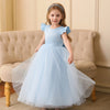 Flower Girl Dresses Sleeveless Lace Applique Fluffy Kids Evening Gowns For Wedding Party Dresses