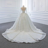 ChicSew Luxurious High Neck Beaded Ball Gown Wedding Dress