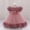 Flower Girl Dresses off shoulder luxury Puffy Kids Birthday Communion Dress With Big Bow Back princess prom party