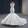ChicSew Sparkly Mermaid Spaghetti Straps Lace Applique Ball Gown Wedding Dress