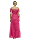 Chicsew Exquisite Off the Shoulder A-Line Chiffon Mother Of The Groom Dress With Lace Appliques