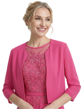 Chicsew Chic Short Lace Knee-Length A-Line Chiffon Mother Of The Groom Dress With Cute Jacket