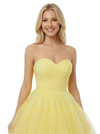 ChicSew Stunning Strapless Pleated Tulle Tiered Ball Gown Classy High Low Party Dress