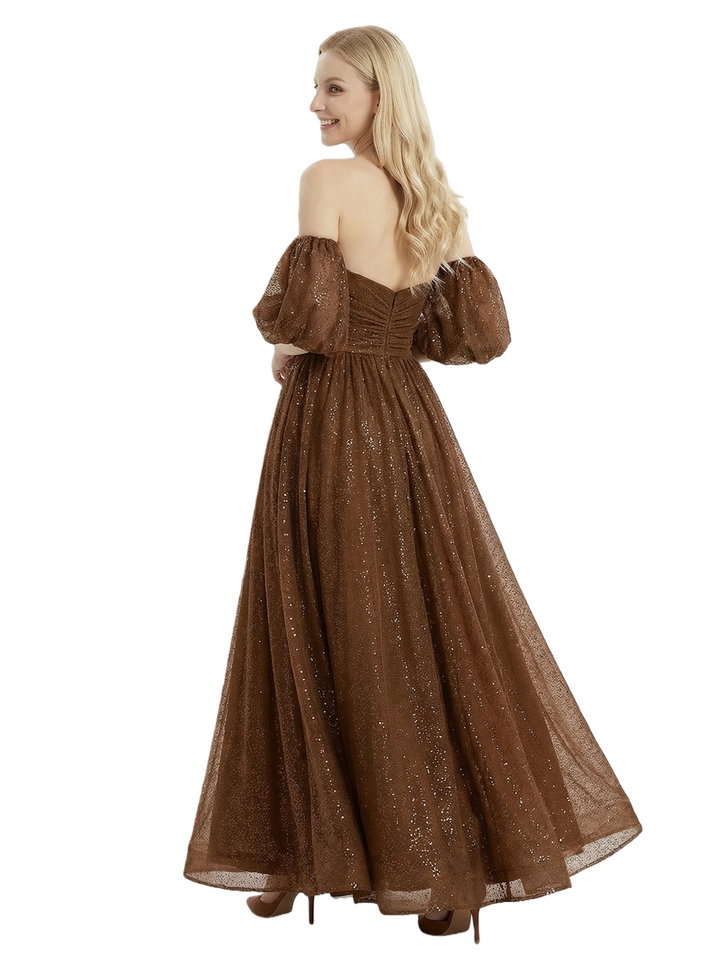 ChicSew Sweetheart Long Sleeves Tulle A-Line Formal Prom Dress