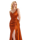 Long Spring Side Slit Satin Bridesmaid Dresses