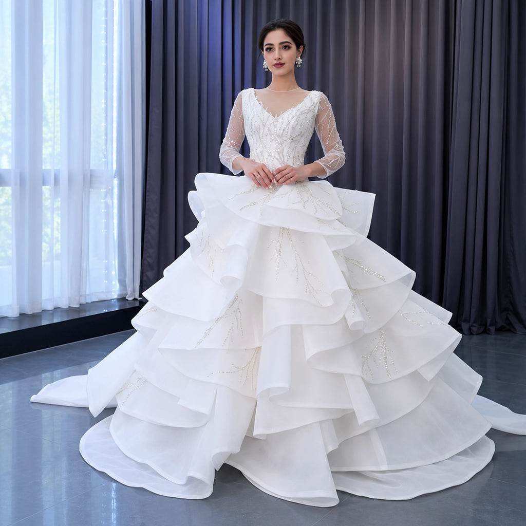 ChicSew Luxurious Sequin Ball Gown Wedding Dress