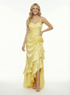Modern Satin Spaghetti Ruffle Flowers Long Party Prom Dresses For Graduation