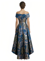 ChicSew Elegant Floral Off Shoulder A-Line High-Low Formal Evening Dresses