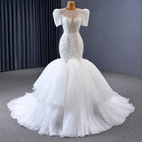 ChicSew Luxurious Illusion Beaded Ball Gown Wedding Dress