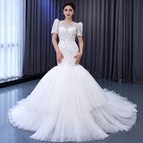 ChicSew Luxurious Illusion Beaded Ball Gown Wedding Dress