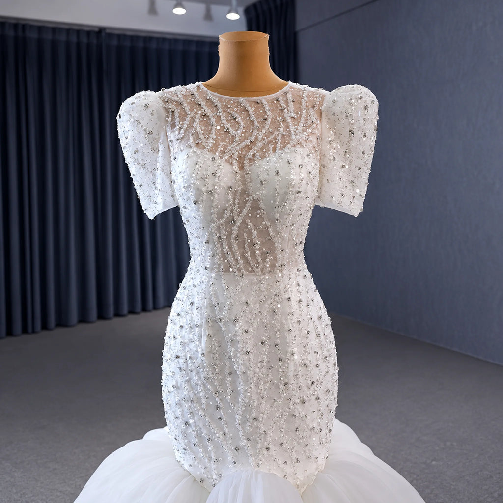 ChicSew Luxurious Illusion Beaded Ball Gown Wedding Dress