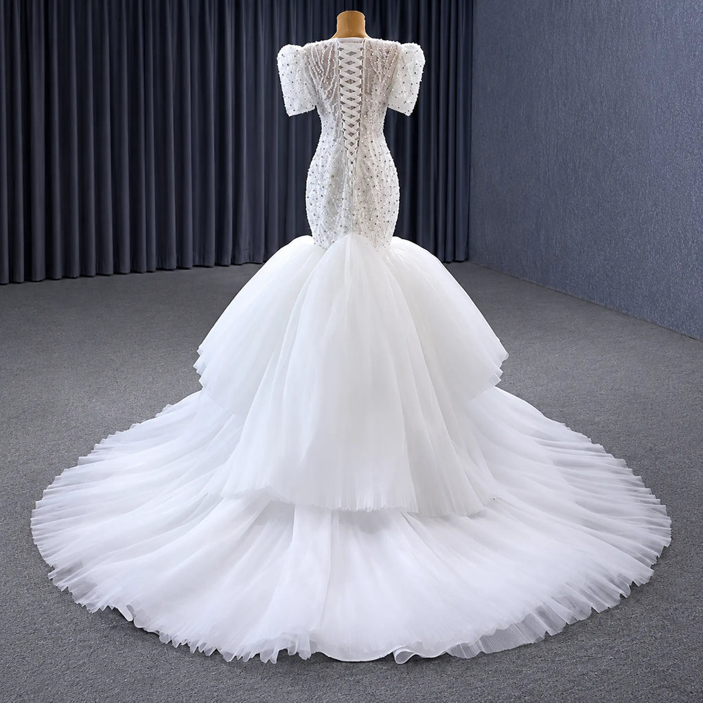 ChicSew Luxurious Illusion Beaded Ball Gown Wedding Dress
