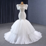 ChicSew Luxurious Illusion Beaded Ball Gown Wedding Dress
