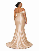 ChicSew Sexy One Shoulder Side Slit Mermaid Soft Satin Long Bridesmaid Dresses With Applique