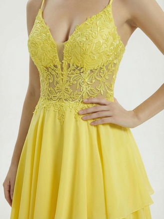 Sexy Cut Out Lace A-line Gown Corset Party Prom Dress