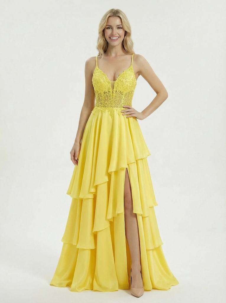 Sexy Cut Out Lace A-line Gown Corset Party Prom Dress