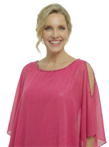 Chicsew Modern Sequin Mermaid Mother Of The Bride Dresses With Asymmetric Chiffon Capelet