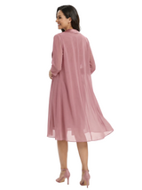 Chicsew Modern Knee-Length Lace Sheath Chiffon Mother Of The Groom Dress With Long Jacket