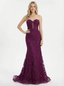 Sexy Strapless Sweetheart Lace Mermaid Formal Evening Gown