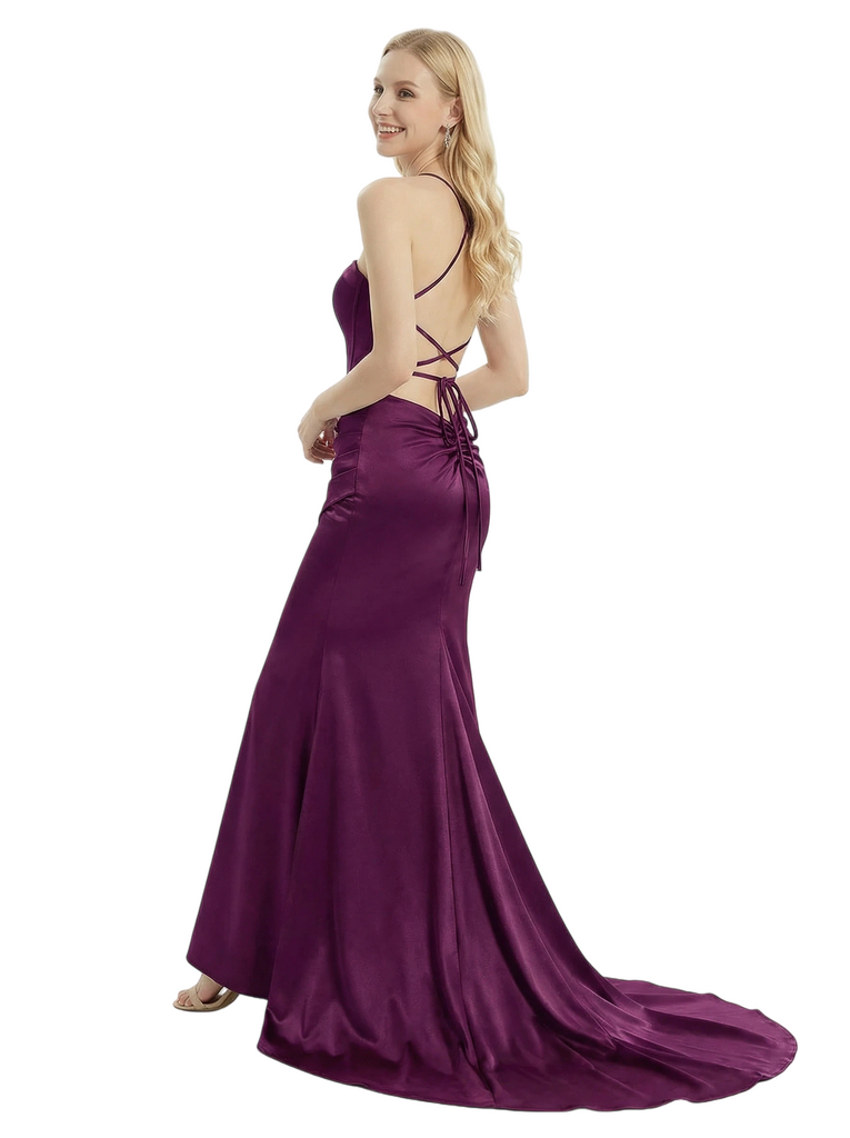 ChicSew Elegant Strapless Satin Sweetheart Mermaid Corset Sexy Prom Dresses