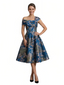 ChicSew Elegant Floral Asymmetric A-Line Ruched Knee-Length Formal Evening Dresses