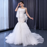 ChicSew Luxurious Spaghetti Straps Lace Appliques Ball Gown Wedding Dress