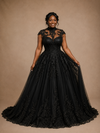 ChicSew Elegant Classy High Neck Lace Tulle A-Line Floor-Length Wedding Dress