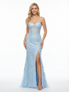 Unique Sweetheart Lace Beaded Mermaid Gown Formal Prom Dress Side Slit