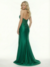 Modern Halter Lace Beaded Satin Mermaid Elegant Prom Dress Side Slit