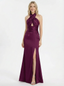 Beautiful Halter Neck Bow-knot Satin Gown Sexy Long Prom Dress
