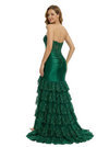 ChicSew Strapless Sweetheart Ruffle Satin Applique Mermaid Formal Prom Dress Side Slit