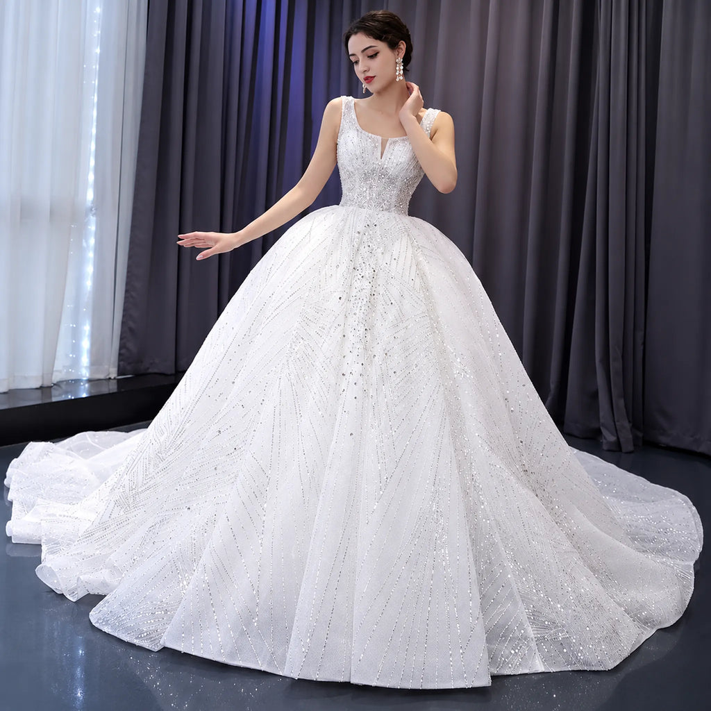 ChicSew Luxurious Sequin Ball Gown A-Line Wedding Dress